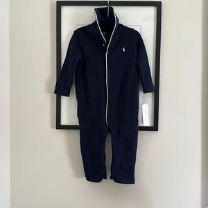 new with tags Ralph Lauren navy blue shaw collar outfit 12 months